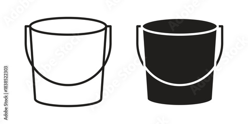 Water bucket icon line illustration background. icon concept vector