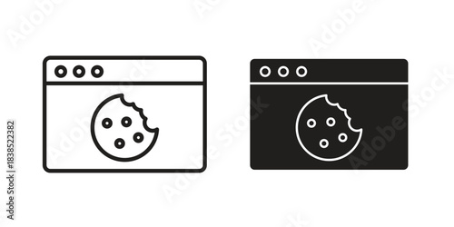 web Cookies icon line illustration background. icon concept vector