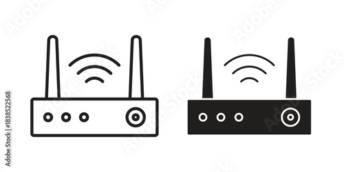 Wifi modem icon line illustration background. icon concept vector