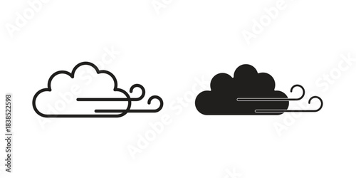 Wind clouds icon line illustration background. icon concept vector