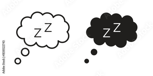 Zzz icon line illustration background. icon concept vector