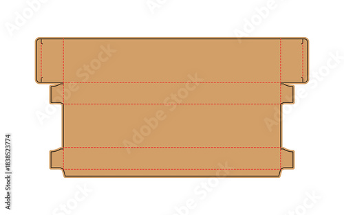 Cardboard box template or die-cut layout for packaging design