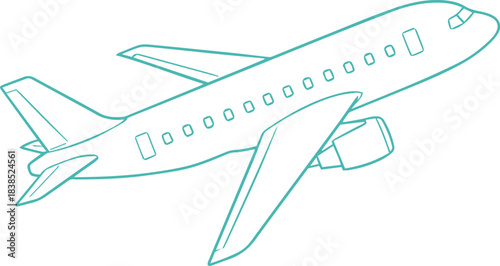 Airplane Doodle Minimal Icon