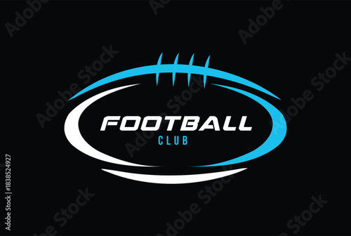 Dynamic American football Sports Badge logo vector - Rugby logo