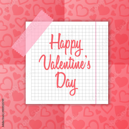 Valentine's Day Gift Voucher, Love Banner with sweet Love Decor elements on minimalistic stylish background. Valentine's day design card