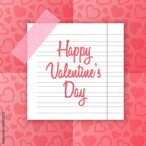 Valentine's Day Gift Voucher, Love Banner with sweet Love Decor elements on minimalistic stylish background. Valentine's day design card