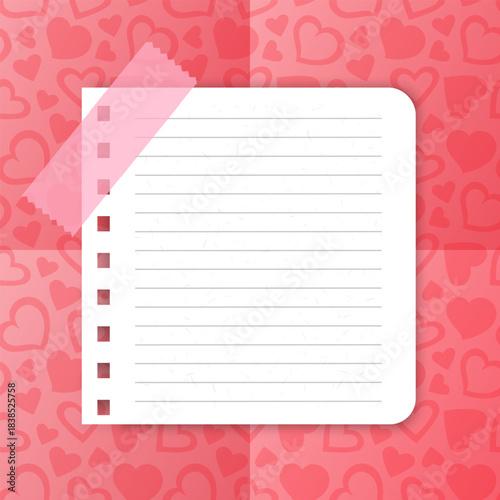 Valentine's Day Gift Voucher, Love Banner with sweet Love Decor elements on minimalistic stylish background. Valentine's day design card