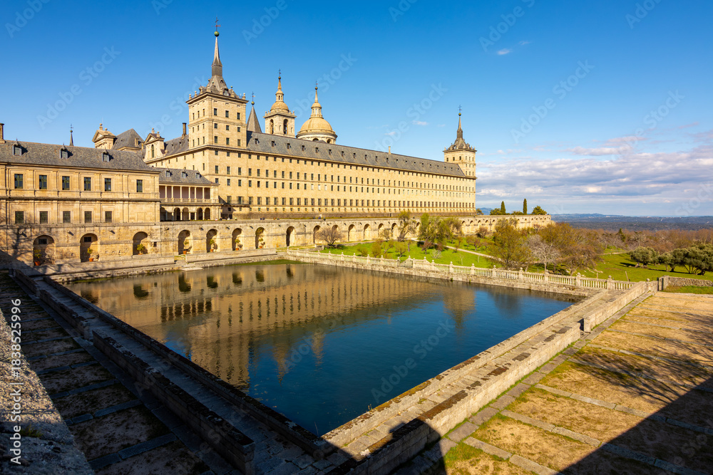 Obraz premium El Escorial palace and gardens outside Madrid, Spain
