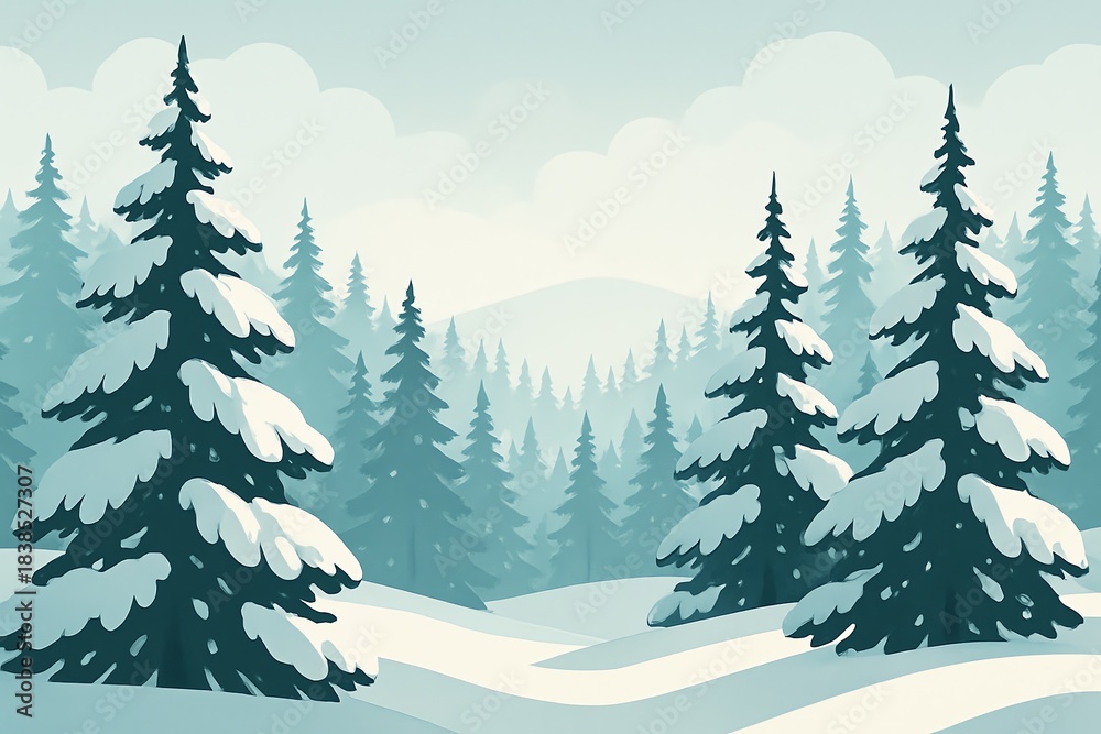 Fototapeta premium winter forest landscape
