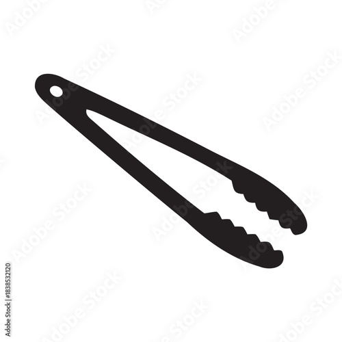 Black Kitchen Tongs Silhouette Icon