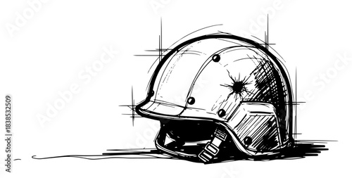 military combat helmet vector shape silhouette