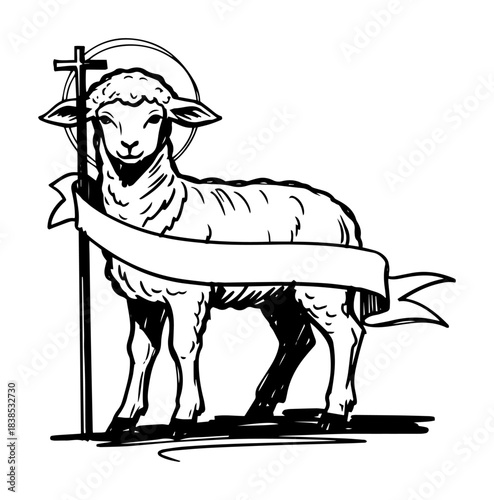 agnus dei lamb of god christian sketch