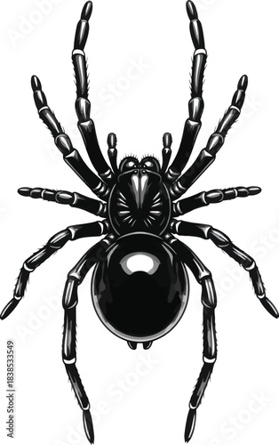 Tarantula Spider Detailed Engraved Style Vector