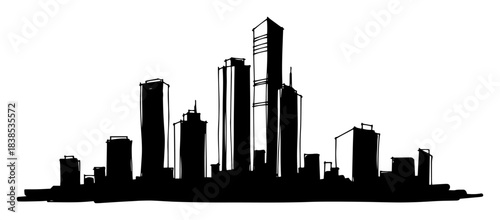 modern city skyline cityscape vector black silhouette