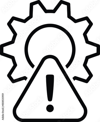 Gear warning alert caution symbol illustration