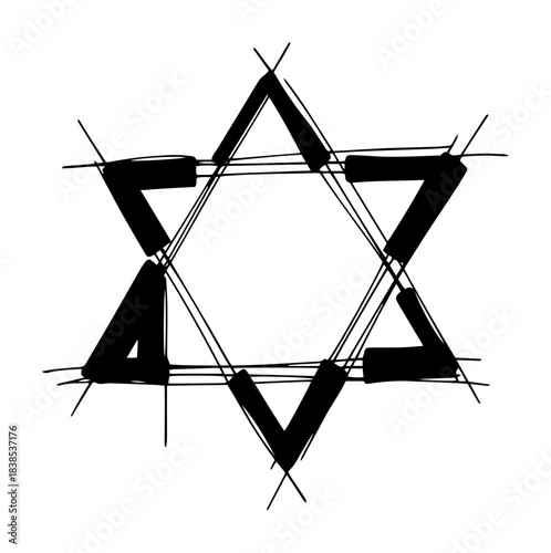 star of david barbed wire symbol sketch vector