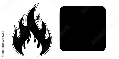 Spicy Hot Dish Flame Icon Vector Silhouette
