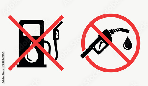 Prohibited fueling signage no gas station use symbol