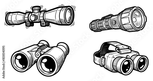 Binoculars Flashlight and Riflescope Gear