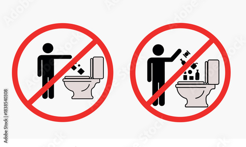 No public toilet use pictogram prohibited sign