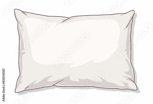 Comfortable Soft White Pillow with Plush Feel for Restful Sleep and Decorative Bed Accent in Minimalist Bedroom Setting