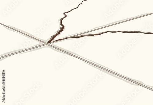 Intricate Network of Twisting Lines Forming Crossroads Against a Pale Background Suggesting Natural Paths or Winding River Tributaries