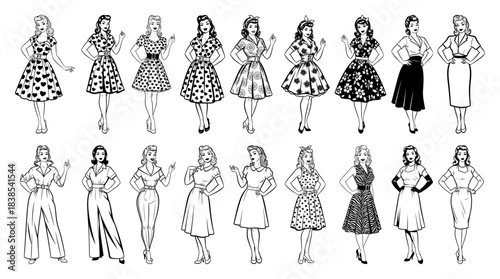 Pin Up Girls Fashion Poses Bundle