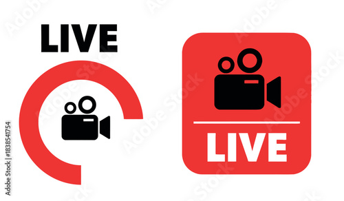 Live stream broadcasting icon red graphic design