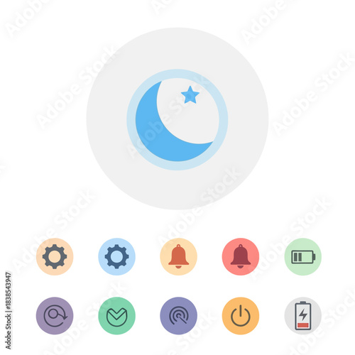 Modern flat design user interface icons collection for apps and web.