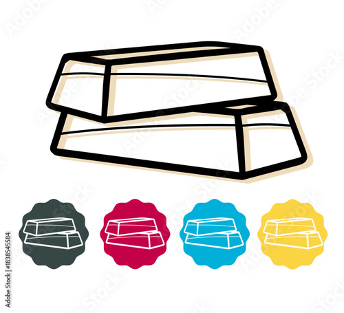 Gold Bar 24 Carat Icon stock illustration