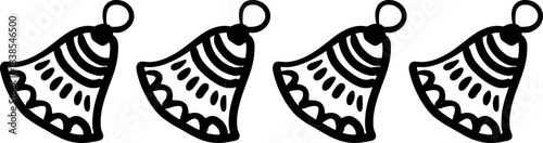 Christmas Ornament Line Art Sketch, Minimal Hand Drawn Holiday Decoration, New Year Bauble Illustration	
