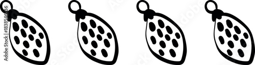 Christmas Ornament Line Art Sketch, Minimal Hand Drawn Holiday Decoration, New Year Bauble Illustration	
