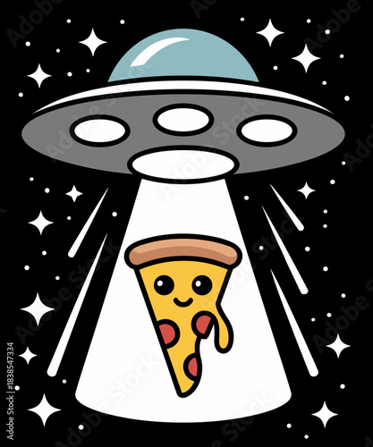 Alien Funny Pizza Abduction Spaceship