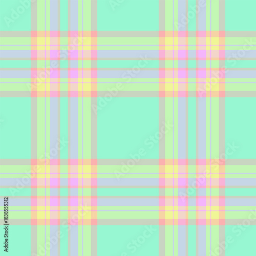 Finish tartan vector pattern, outfit plaid fabric check. Daisy background textile texture seamless in light and mint colors.