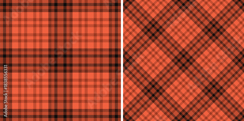 Classic plaid patterns in warm orange hues, ideal for textile design, fashion, or backgrounds. Timeless texture with a cozy and versatile feel.