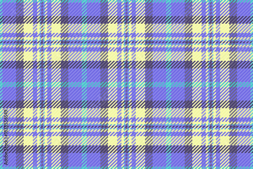 Card background pattern vector, teen plaid textile fabric. Cool seamless texture tartan check in indigo and light colors.