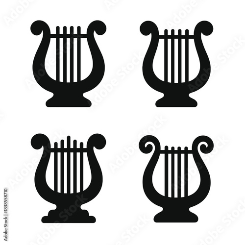 Classic lyre icon pattern on dark background for music or art themes