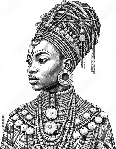 African Woman Tribal Artwork