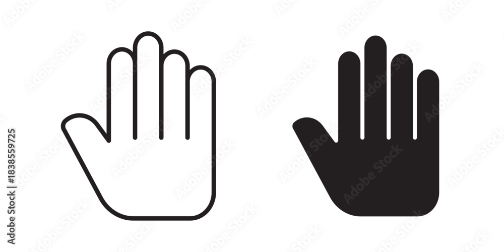 Fototapeta premium Hand Icon. Hands icon symbol of participate, volunteer, stop, vote. Vector illustration with stroke and fill on a white&nbsp;background.
