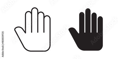 Hand Icon. Hands icon symbol of participate, volunteer, stop, vote. Vector illustration with stroke and fill on a white background.
