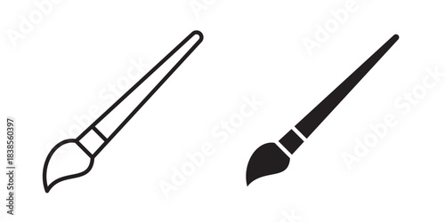 Brush Icon. Paint Brush icon, Brush sign vector for web site Computer and mobile app. Vector illustration with stroke and fill on a white background.

