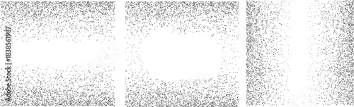 set of Christmas festive silver explosion of shiny confetti in the shape of square frames