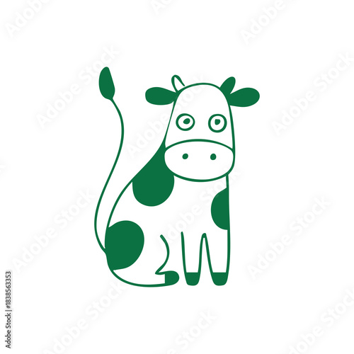 Green Cow Illustration