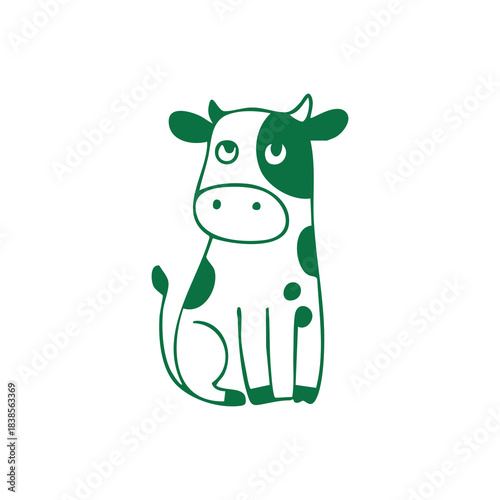Green Cow Illustration