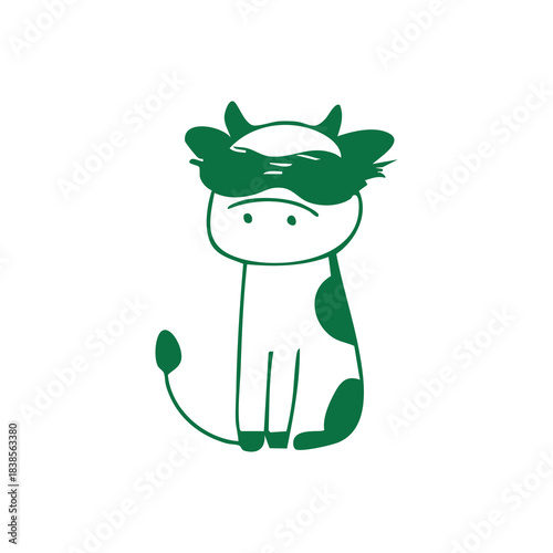 Sad Cartoon Cow Illustration