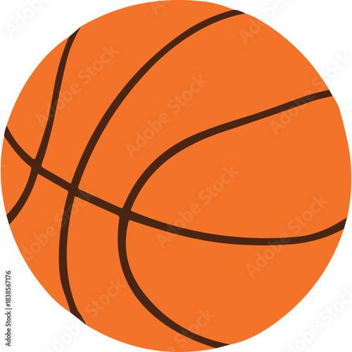A classic orange basketball with dark lines on a solid black background, featuring a symmetrical design and a smooth texture, representing athletic competition and recreational sports activity