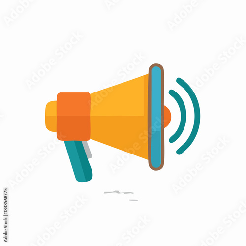 Colorful Megaphone Icon Broadcasting Information Announcing Important Messages Loudly