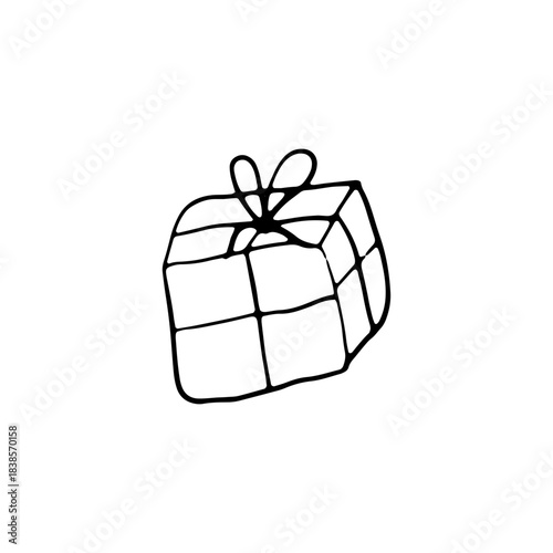 Christmas Present Gift Box Doodle