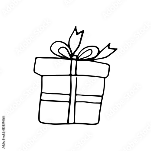 Christmas Present Gift Box Doodle