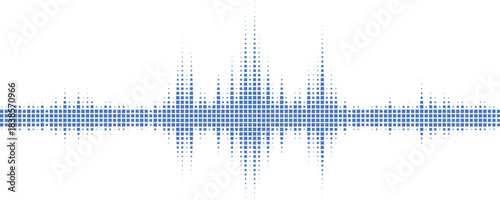 Blue Halftone Soundwave Pattern for Audio Posters, Music Visuals, Tech Backgrounds, Digital Signal Graphics vector illustration